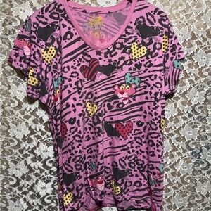 Vintage Pink Panther Graphic V-Neck Tee 4XL